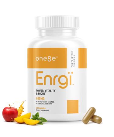 ONE8E Energy Supplement for Fatigue Focus Mental Clarity | Clean Botanical Ingredients w/African Mango Green Tea Extract Caffeine & More | Natural Energy Boosters for Women & Men | 1 Mo. Supply