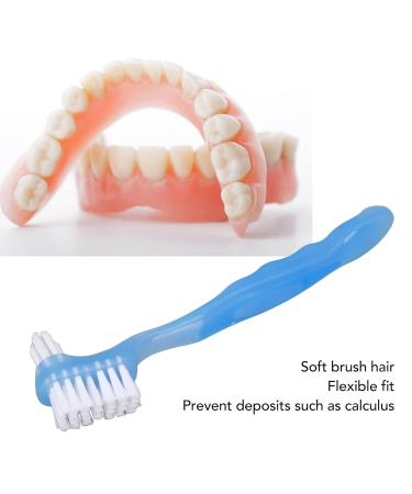 5-Part Prosthesis Removal Brush Set | Professional Portable Double-Sided Denture Care Brush (Blue) - Buy Online on GoSupps.com