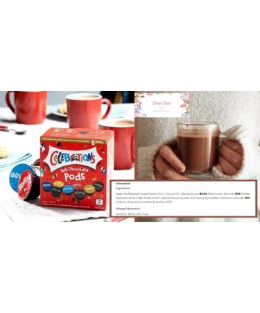 Temas Celebrations Hot Chocolate Pods Gift Set includes Celebrations Hot Chocolate pods (8 pods) Short Bread Biscuit Marshmallows Reusable Coffee Cup & Sleeves Hot Chocolate Stirrers |Easter - Buy Online on GoSupps.com