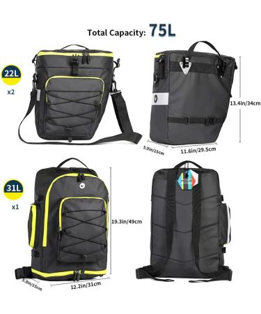 PELLOR Bicycle Bag - Multifunctional Cycling Pannier Tear-Resistant Luggage with Rain Cover - Large Green eCommerce Shipping Worldwide - Buy Online on GoSupps.com