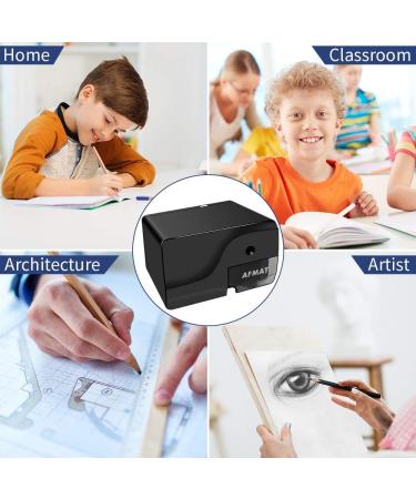 AFMAT Electric Pencil Sharpener  Heavy Duty Pencil Sharpeners  Colored Pencil Sharpner for 6-8mm Pencils  Fast Sharpen in 3-5s  3 Sharpness Setting  Sharpen 10000 Times for School/Classroom/Teachers Black - Buy Online on GoSupps.com