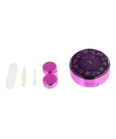 Solustrative contact lens container Control contact set Control contact lens dispenser contact lenses wear contact lens set for on the way with mirror case case case care bracket violet ABS lila 7.5x3cm