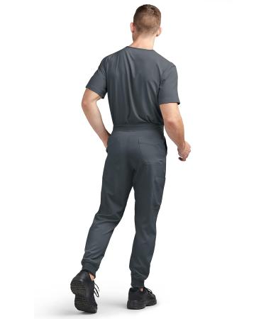Tafford Active Stretch Men's Jogger Scrub Set | V-Neck Top & Drawstring Pant | 8 Colors Available | Size S-3X | Medium Pewter - Buy Online on GoSupps.com