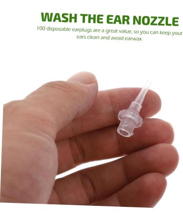 minkissy 100pcs Disposable Ear Washer Tips Medical Grade Ear Wax Cleaning Tools Safe and Flexible Design for Irrigation Transparent - Buy Online on GoSupps.com