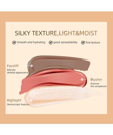 3 Pack Contour Beauty Wand Kit - Liquid Face Concealer, Blush and Highlighter Stick Set - Easy to Blend, Lightweight Formula - Cushion Applicator Included - Buy Online on GoSupps.com