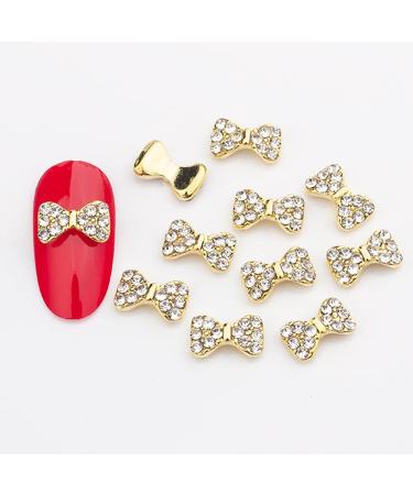 10pcs 3D Nail Art Crystal Rhinestone Bow Big Gems Charms for Nail Art Decoration Jewelry Sparkle Craft DIY Beads (#3040 10pcs)