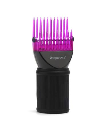 Blow Dryer Comb Attachment, Segbeauty Hair Dryer Blower Concentrator Nozzle 1.571.97inch Brush Attachments, Hairdressing Styling Salon Tool Pic for Fine, Wavy, Curly, Natural Hair Purple