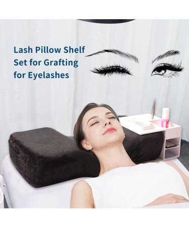 Professional White Eyelash Extension Memory Foam Pillow with Organizer Stand - Grafting Pillow with Velvet Pillowcase - Buy Online on GoSupps.com