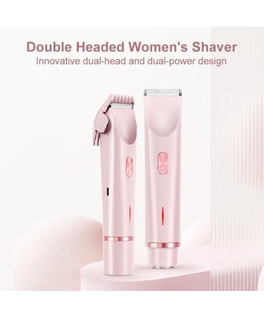 lonnalee Intimate Shaver for Women 2in1 Double Head Electric Shaver Bikini Trimmer Waterproof Wet and Dry Shaver for Face Body Legs and Bikini - Buy Online on GoSupps.com