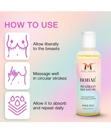 MACARIA Bobae Brazilian breast Tightening Oil for sagging breast Bust boobs fast growth massage for enlargement bigger Brazilian Boobs Women enlargement Oil for quick Fast growth - Buy Online on GoSupps.com