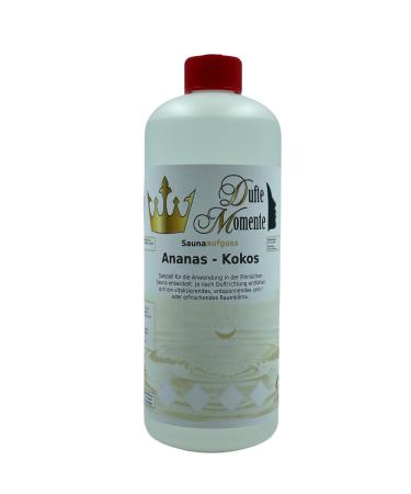 Sauna infusion concentrate pineapple-coconut - 1 litre in HDPE bottle with dropper cap and child safety lock