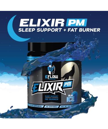 Eflow Nutrition Elixir PM - Night Time Fat Burner & Natural Sleep Support - Appetite Suppressant & Weight Loss - Blue Ice (40 Servings) - Buy Online on GoSupps.com