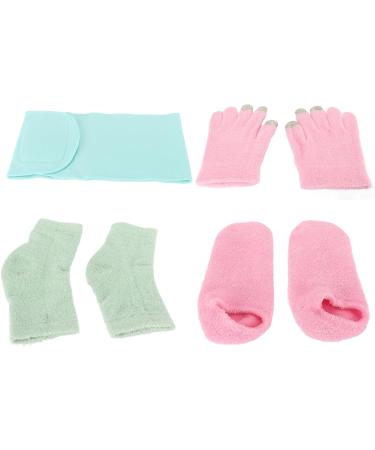 Qukaim Moisturizing Spa Gloves Socks Moisturizing Gel Spa Gloves and Socks Set with Essential Oil Hydration Repair Gloves and Heel Socks Blue Neck Mask - Buy Online on GoSupps.com
