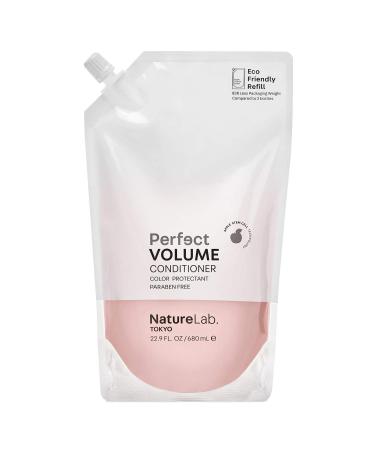 NatureLab Perfect Volume Conditioner Refill - Volumizing Conditioner that Promotes Thicker-Looking Hair with Apple Stem Cells, Sakura Extract + Rice Protein - Sulfate-Free (22.9 fl oz/680 ml)