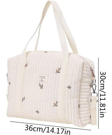 DJOWYH Embroidered Cotton Diaper Bag | Portable & Lightweight Baby Carrier | Mom Bag with Stroller Hook | International Shipping - Buy Online on GoSupps.com