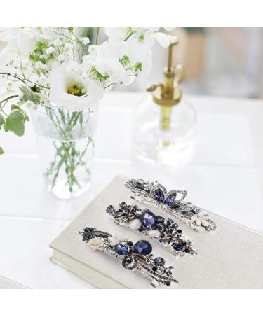 NODG Crystal Rhinestone Butterfly Hair Barrettes Set - Vintage French Clips for Women and Girls - Buy Online on GoSupps.com