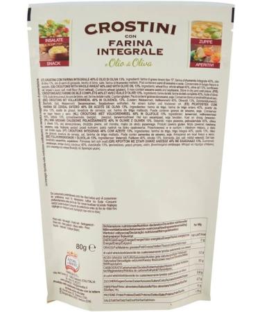 Panealba Crostini con Farina Integrale e Olio di Oliva croutons with wholemeal flour and olive oil salty snack not fried 12 x 80 g with gourmet Italian polpa 400 g - Buy Online on GoSupps.com