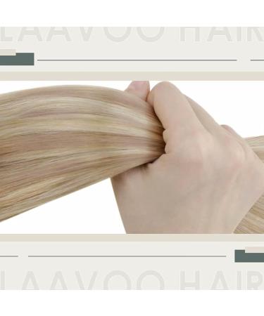 Buy Laavoo Real Hair Extensions | Blonde Microring Remy Bonding Extensions - Ash Blonde Highlights #18/613 - 45cm 1g/s - 50g - Buy Online on GoSupps.com