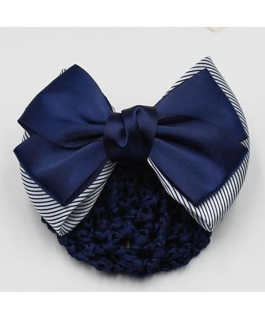 Nilioyul Wide Application Bow Work Hair Clips Snood Net For Stylish And Convenient Cloth Professional Hair Plate Mesh Pocket Two Bows-blue - Buy Online on GoSupps.com