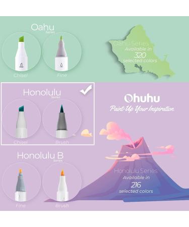 Ohuhu Pastel Markers Brush Tip - 48 Sweet Pastel Colors - Dual Tipped Alcohol Markers for Artists - Honolulu - Buy Online on GoSupps.com