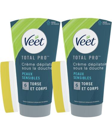 VEET MEN - Cr mes D pilatoires Homme sous La Douche - Peaux Sensibles (2x150ml)