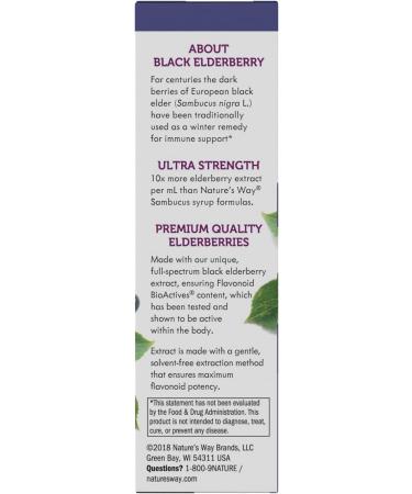 Nature's Way Sambucus Elderberry Drops - Ultra-Strength 6400mg - 1oz Fresh Elderberry - Buy Online on GoSupps.com