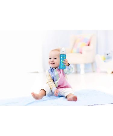 9oz Insulated Stainless Steel Sippy Cup for Toddlers | Leak-free, Non-toxic, Medical Grade Silicone | Blue Sapphire - Buy Online on GoSupps.com