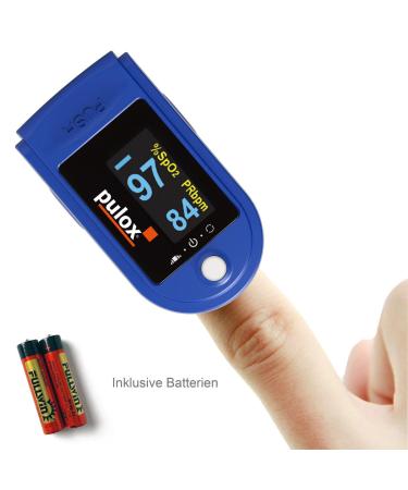 Pulse Oximeter PULOX PO-200 Solo - Blue Finger Pulse Oximeter for Accurate Pulse & Oxygen Saturation Measurement International Shipping Available - Buy Online on GoSupps.com