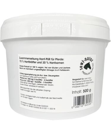 Buy Sowi-Natur Hemp PUR Horse 500g - Support Immune System Joints & Digestion - Premium Hemp Herbs for Horses - Buy Online on GoSupps.com