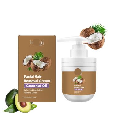 Cr me D pilatoire Visage La Noix De Coco - pilation Douce for Hommes Et Femmes limine Les Poils des L vres Barbe sans Irritation Formule Hydratante Un Soin Quotidien du(3PCS) 1 unit (Lot de 1)