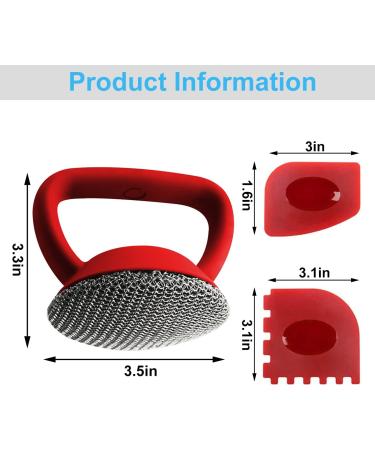 Cast Iron Scrubber and Scraper Set - Stainless Steel Chain Mail Scrubber for Cleaning Dishes, Pots, Pans, Griddles, and Grills - Buy Online on GoSupps.com