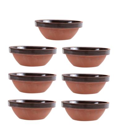 Zerodeko 7pcs Terracotta Bowl Kids Cutlery Countertop Fruit Bowl Earthenware Bowl Vintage Stew Bowl Child