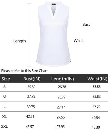 Vidusou Women's Sleeveless Golf Polo Shirt - Lightweight Tennis Sport Top (Large, White) - Buy Online on GoSupps.com