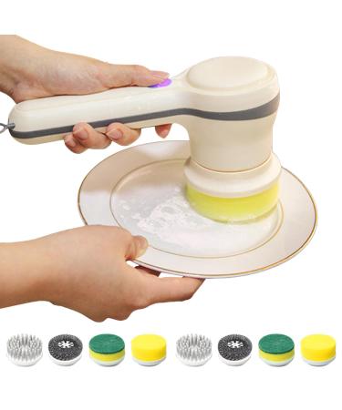 Electric Cleaning Brush | Electric Cleaning Power Brush - Cordless Shower Scrubber with 4 Replaceable Heads Cordless Electric Scrubber for Showers Tile Lambo