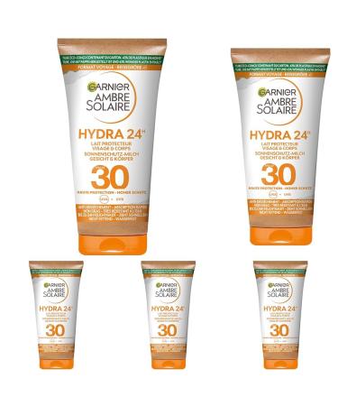 Garnier Ambre Solaire Sunscreen Moisturising Sun Protection Milk SPF 30ung (1 x 50 ml) (Pack of 5) 50 ml (Pack of 5)