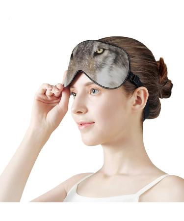 Wolf Big Face Sleep Mask Eye Cover for Sleeping Blindfold with Adjustable Strap Blocks Light Night Travel Nap for Men Women - Buy Online on GoSupps.com