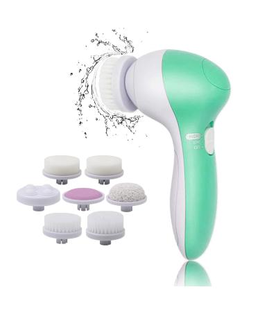 Facial Cleansing Spin Brush Set Electric Face Cleanser Brush with 7 Exfoliating Brush Heads Complete Face Spa System for Gentle Cleansing Deep Scrubbing Massaging Dead Skin Remover (Green) - Buy Online on GoSupps.com