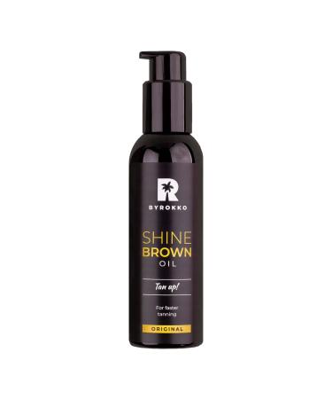 Byrokko Shine Brown Oil FAST Tanning Accelerator Premium Oil for Indoor Sunbed UV & Outdoors 100% Natural Ingredients 150ml 5 Fl oz Coconut oil, Walnut oil & Hazelnut oil