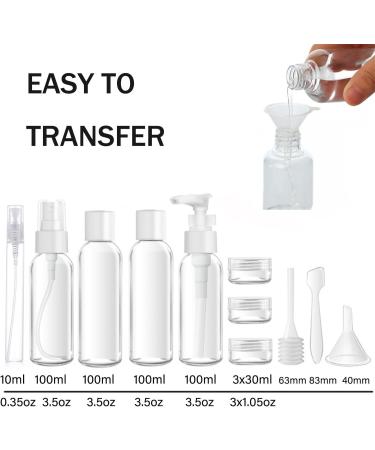 LECUNE Transparent Cultural Bags & Travel Bottle Set - 13 Travel Bottles (100ml) + Airport-Compliant Liquid Bags - Essential Travel Accessories in Black - Buy Online on GoSupps.com