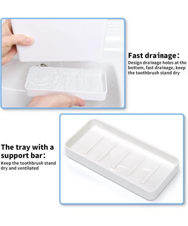 Buy Electric Toothbrush Holder for Children - Large White Plastic Organizer & Toothpaste Rack for Bathroom - Buy Online on GoSupps.com
