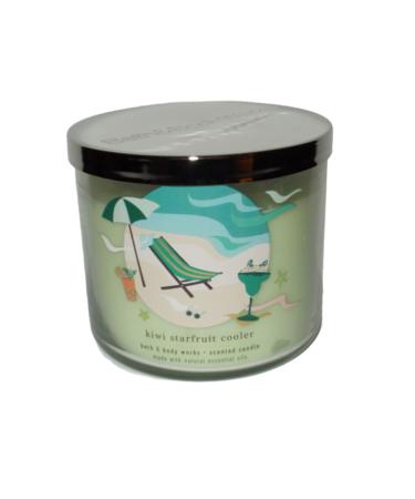 Bath & Body Works White Barn 3-Wick Candle w/Essential Oils - 14.5 oz - 2021 Summer Scents! (Kiwi Starfruit Cooler)