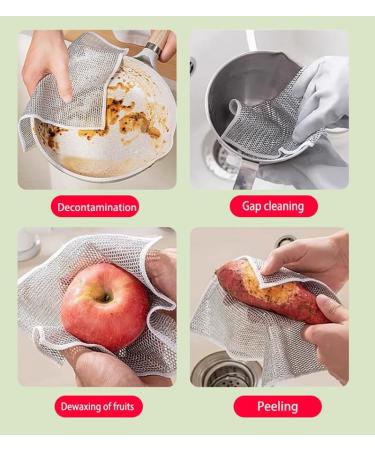 Multipurpose Wire Dishwashing Rags for Wet and Dry Scratch Free Metal Wire Dishwashing Cloth for Dry and Wet Cleaning of Tableware Cabinets Fruit Dishwashing Cloth (5pcs) - Buy Online on GoSupps.com