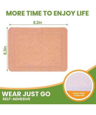 20 Pcs Castor Oil Pack Wrap - Self-Adhesive Organic Cotton | High Absorbent Flannel | 8.2x6.3in | No Wash | Perfect for Men & Women - Buy Online on GoSupps.com