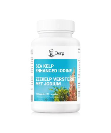 Berg Sea Kelp Enhanced Iodine Supplement 200 mcg Iodine from Klamath BlueGreen Algae and Icelandic Geothermal Kelp 90 Capsules