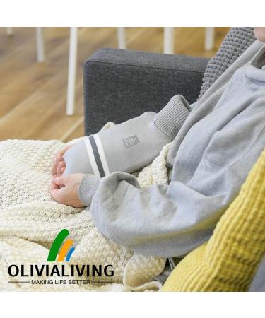 Olivialiving 2L Hot Water Bottle with Classic Striped Cover - Pea Green | Relief for Menstrual Cramps Neck & Shoulder Pain | Heat & Cold Therapy Hand/Foot Warmer - Buy Online on GoSupps.com