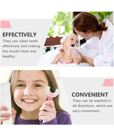 2Pcs Kids U Shaped Toothbrushes for 2-6Years | Silicone Teeth Brush for All-Round Cleaning | Blue and Pink Colors - Buy Online on GoSupps.com