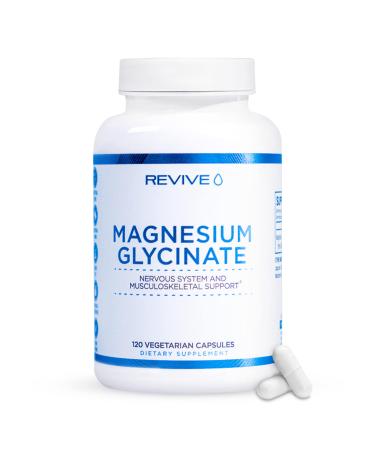 Pure Magnesium Glycinate Capsules 200mg by Revive MD - High Absorption Supplement for Relaxation & Stress Relief - Organic Memory & Sleep Support Pills for Strong Bones Normal Nerve & Muscle Function