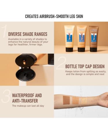 Waterproof Leg Makeup - Long Lasting Full Coverage Liquid Body Cosmetic for Scar Coverage (02) - International Shipping Available - Buy Online on GoSupps.com