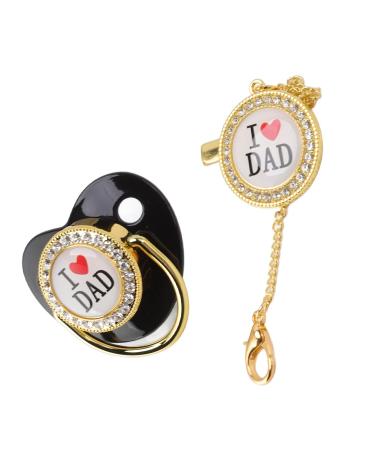 Jauarta BPA Free Baby Pacifier - Rhinestone Design Silicone Size M for 6-18 Months - Stylish & Safe (Black) - Buy Online on GoSupps.com