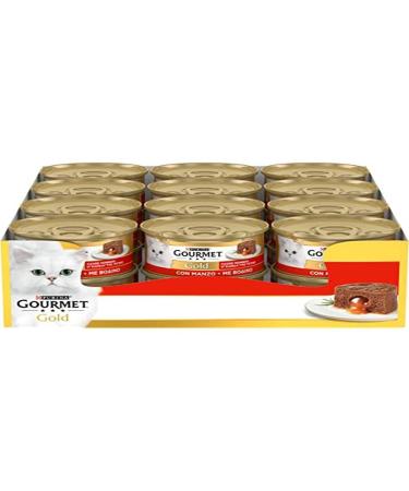 Purina Gourmet Gold wet food for cats soft with beef 24 cans of 400 g each Beef 3.54 g (pack of 24)